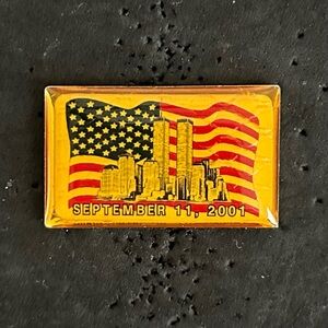 USA American Flag September 11, 2001 Enamel 9/11 Tribute Pin Rectangular